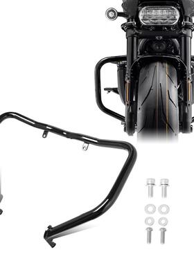 适用哈雷sportster s RH1250 运动者改装发动机前护杠 黑色保险杠