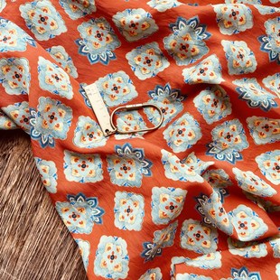 菱格团花 锦棉面料1.5米幅宽一米价连衣裙吊带旗袍新中式国风面料