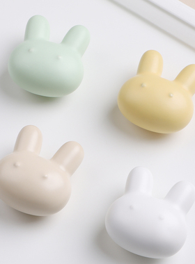 萌兔儿童房衣柜拉手定制衣柜门柜子抽屉陶瓷单孔卡通可爱彩色把手