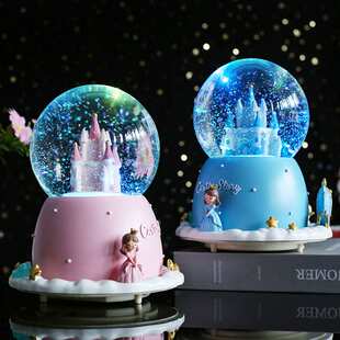 特大号城堡乐园水晶球外旋转音乐盒女孩礼物儿童学生礼品桌面摆件