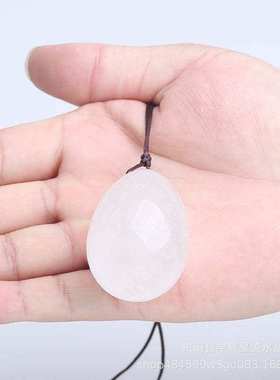 Jade Egg Drilled Natural Clear Quartz Yoni Eggs for Women Ex