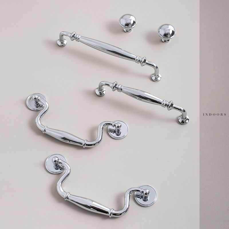 法式银色柜门把手中古风衣柜门鞋柜橱柜子抽屉黄铜复古双孔拉手,基础建材,小拉手,淘宝优惠券,粉丝福利购,淘宝优惠卷