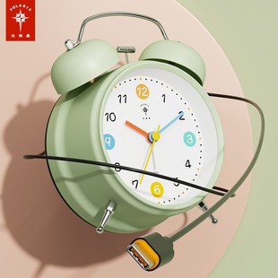 北极星儿童闹钟学生专用起床神器夜光复古静音强力叫醒卧室床头钟