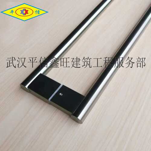不锈钢圆管黑色玻璃门扶手酒店木门把手有框门移门简约大哑黑方形
