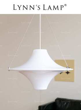 丹麦设计师白色ufo亚克力吊灯中古ins奶油风餐厅卧室飞碟吧台灯具