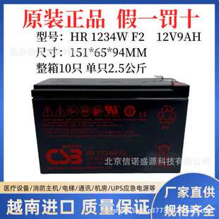 HR1234WF2 CSB蓄电池12V34W 12V9.0AH UPS电源内部电池 仪表电瓶