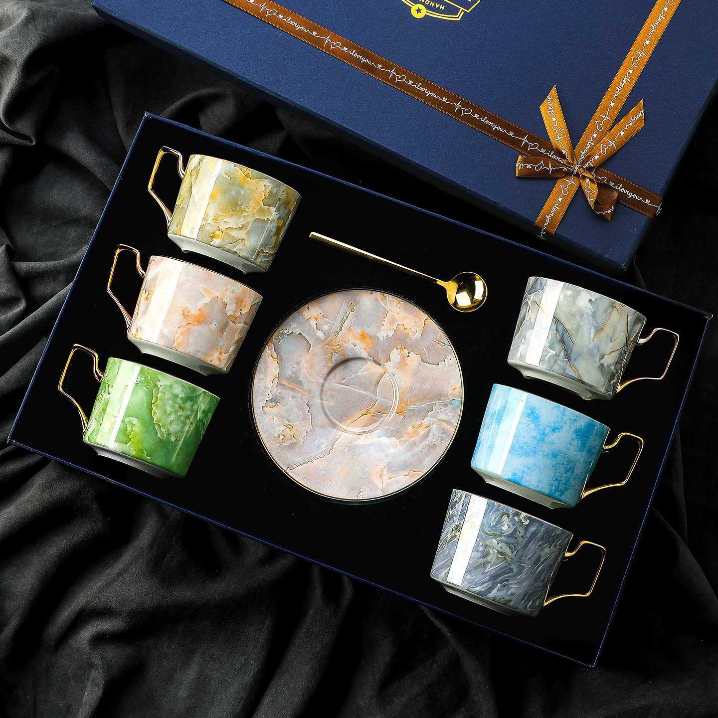 陶瓷咖啡杯子套装高档精致高级感轻奢高颜值礼盒生日乔迁新婚礼品