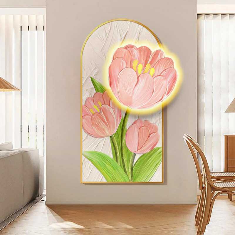 奶油风装饰画壁灯玄关入户挂画走廊过道客厅沙发背景墙壁画落地画