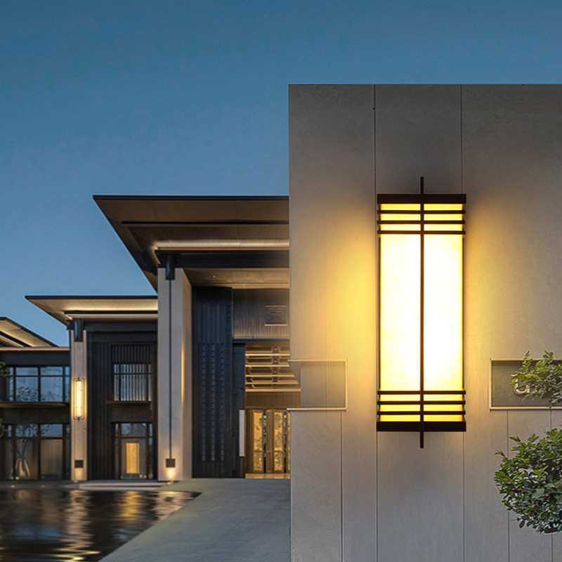 户外壁灯防水防潮新中式仿云石透光别墅大门酒店不锈钢墙体led灯