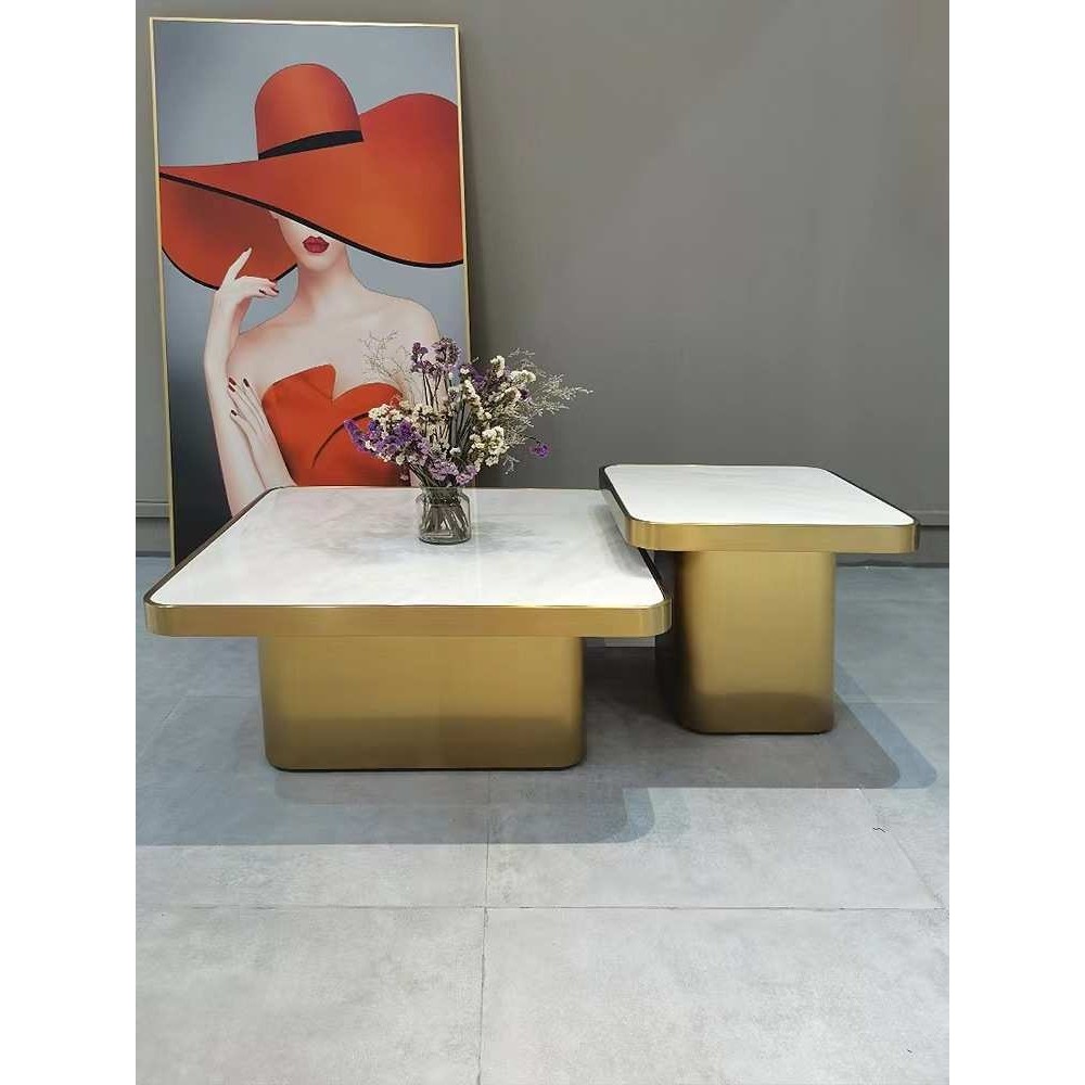 现代不锈钢高低组合茶几方形金属茶几轻奢简约不锈钢大理石茶台,模玩/动漫/周边/娃圈三坑/桌游,模型制作工具/辅料耗材,淘宝优惠券,粉丝福利购,淘宝优惠卷