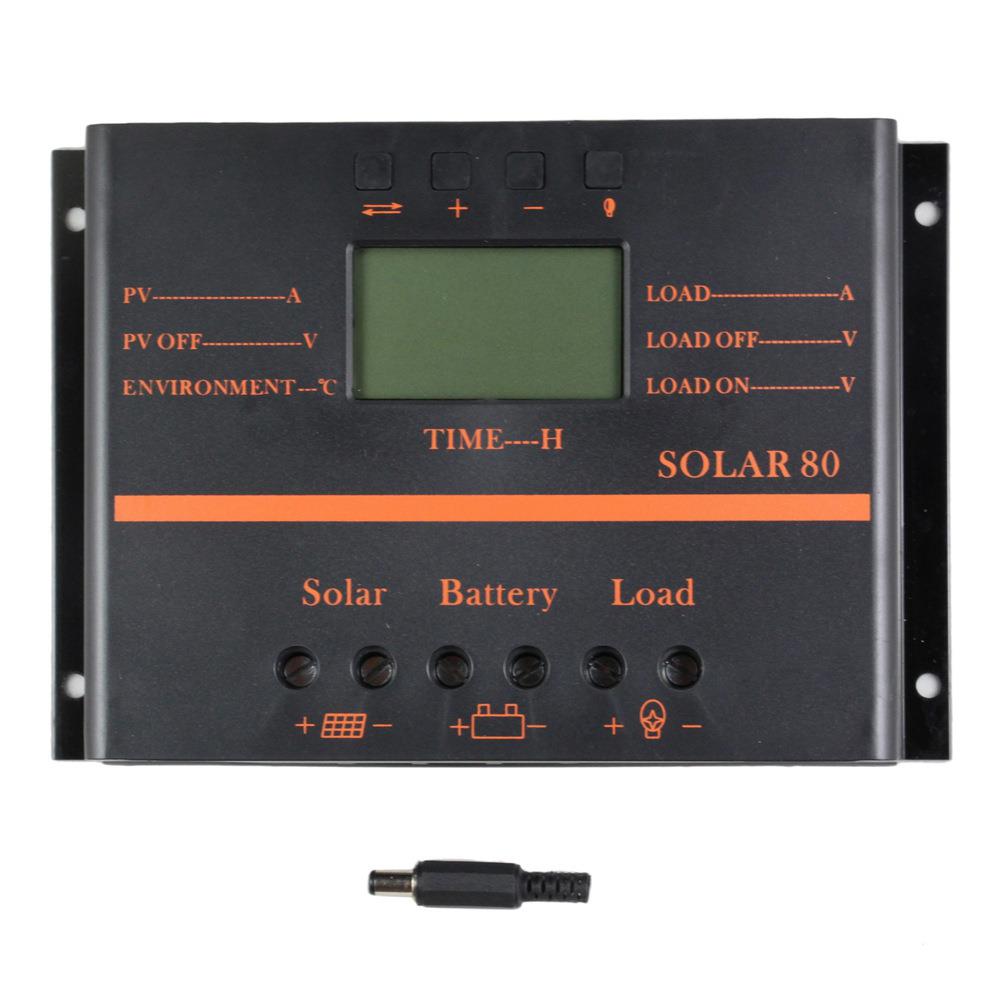 S80一屏多状态显示太阳能控制器PWM 12V24V80A太阳能发电控制器