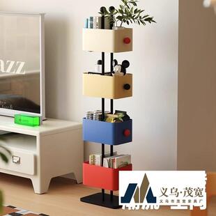 家用落地多层书架方盒铁艺置物架转角储物柜收纳展示柜隐形柜子