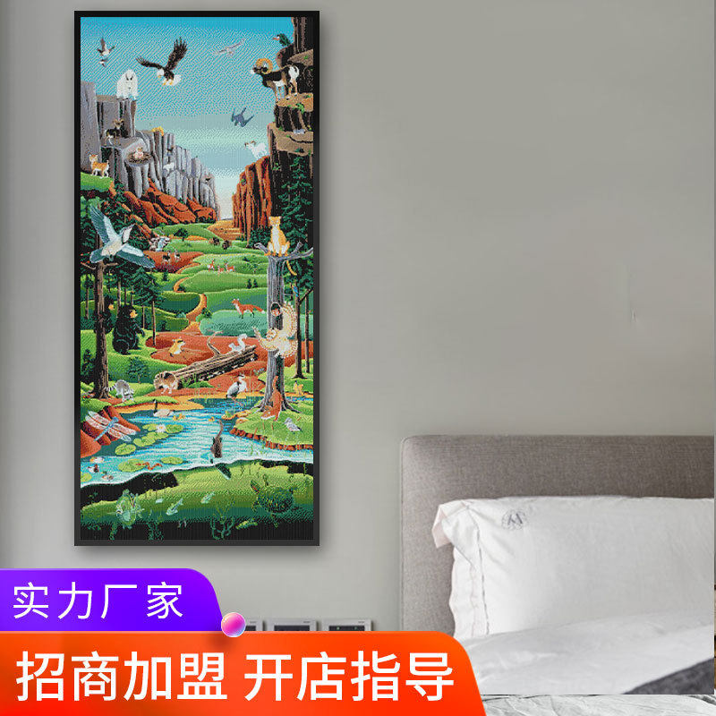 十字绣直销布艺绣品风景系列乐土简约大气客厅装饰画厂家直销代发