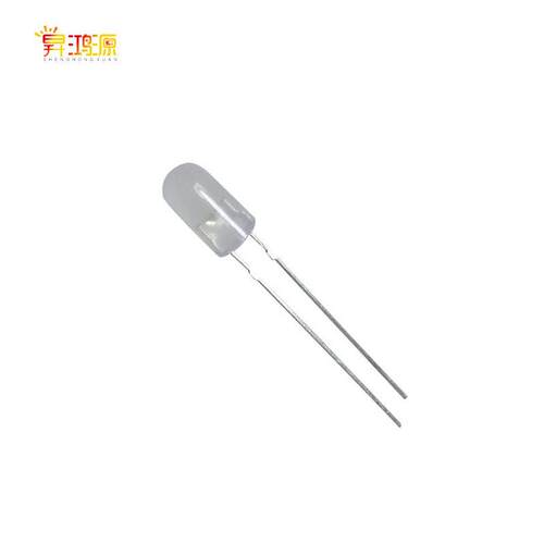 5mm/F5无边圆头透明雾状 LED发光二极管 直插灯珠 白光白灯红蓝绿