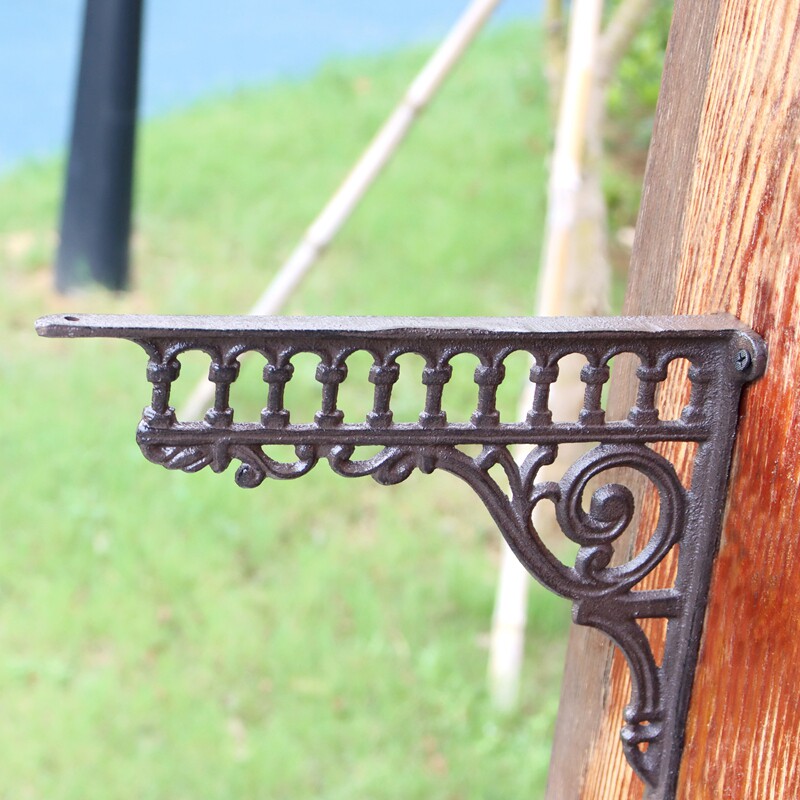 欧式复古三角铸铁支撑架墙上层板托承重吊柜一字隔板托架置物直架