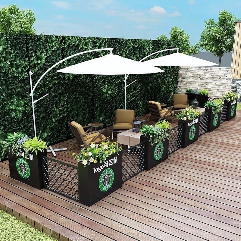 不锈钢花箱组合长方形简约户外铁艺花盆售楼部庭院种植槽花坛定制,商业/办公家具,花坛/花箱,淘宝优惠券,粉丝福利购,淘宝优惠卷