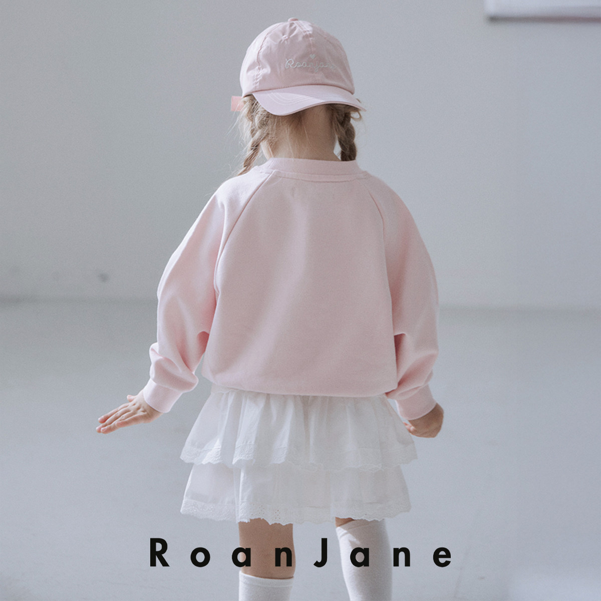 韩国RoanJane女童可爱甜美风白色氛围感半身裙蛋糕裙层次感短裙