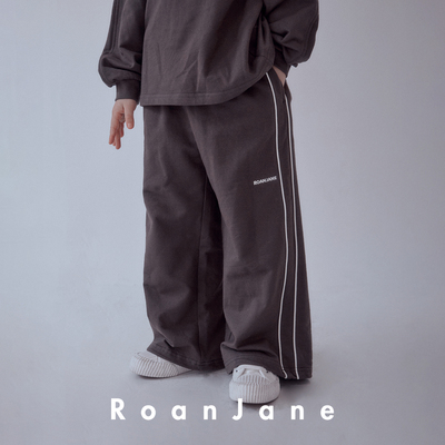 男女童条纹直筒运动长裤