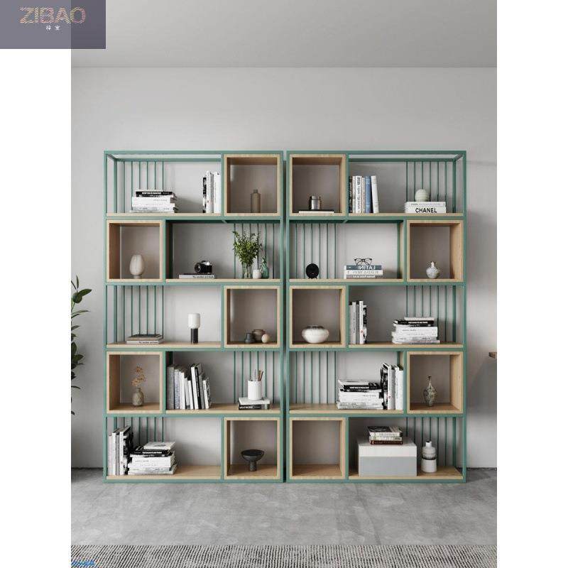 北欧办公隔断置物架简约实木书架多层落地展示书柜客厅铁艺收纳架,电子元器件市场,其它元器件,淘宝优惠券,粉丝福利购,淘宝优惠卷