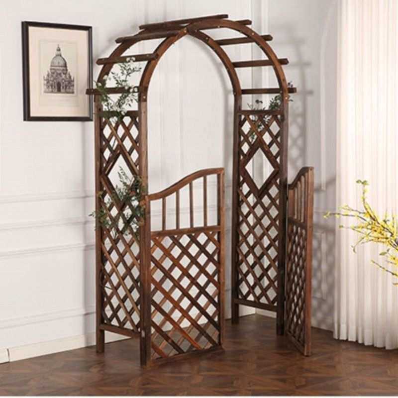室外花架防腐木拱门爬藤架户外装饰花园弧形门栅栏围栏庭院葡萄架