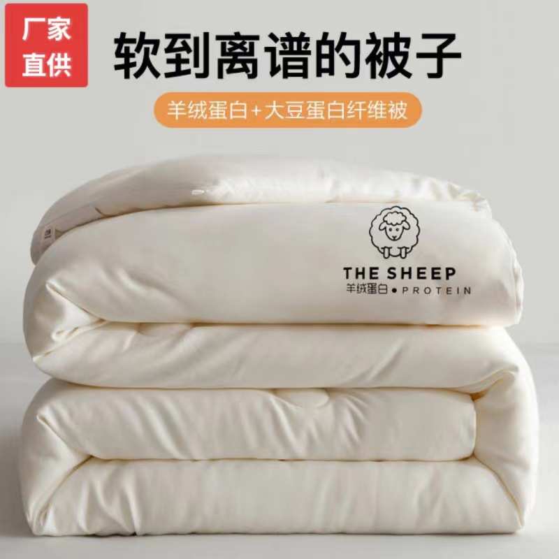 羊绒被大豆纤维被春秋被子单双人冬被酒店被芯羊毛礼品被 暖绒