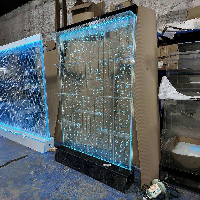 水幕墙酒柜屏风客厅鱼缸 装饰玄关隔断流水墙 亚克力气泡墙加湿墙