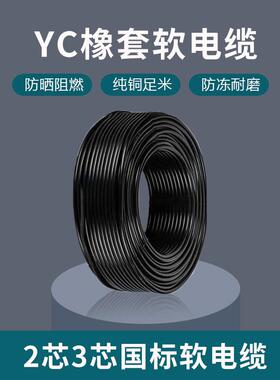 水线2芯31.5 2.5 4 6平方电源国标软电缆yjvr多股铜芯rvv护套