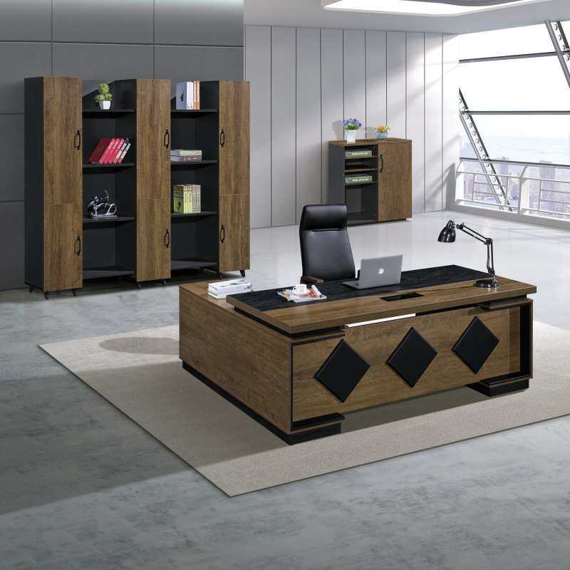 办公室经理总裁桌简约现代板式办公家具桌椅组合时尚大班台老板桌