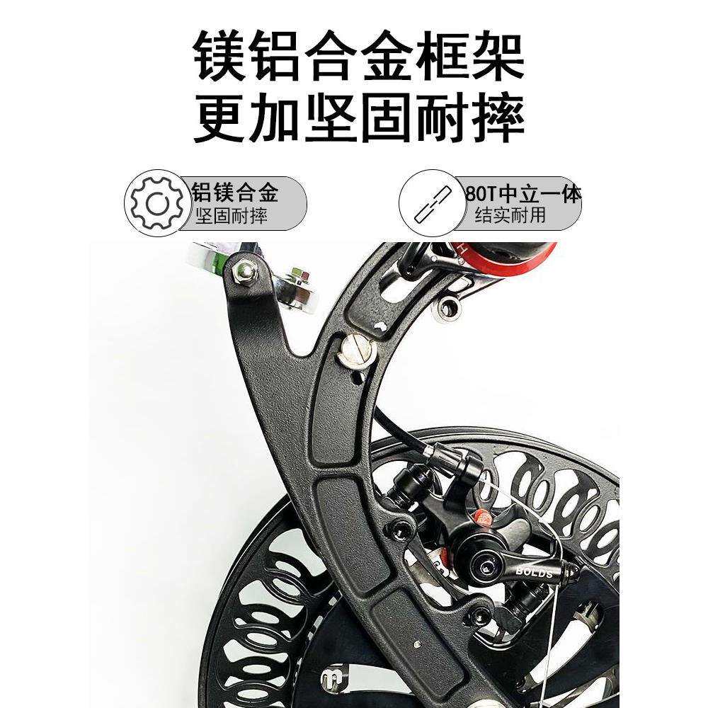 新款风筝线轮全合金背带刹车防倒转静音防缠线收线器成人