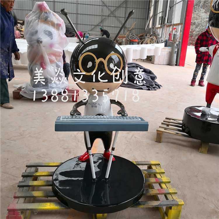 各类卡通文化logo雕塑吉祥物蚂蚁雕塑美陈道具雕塑玻璃钢