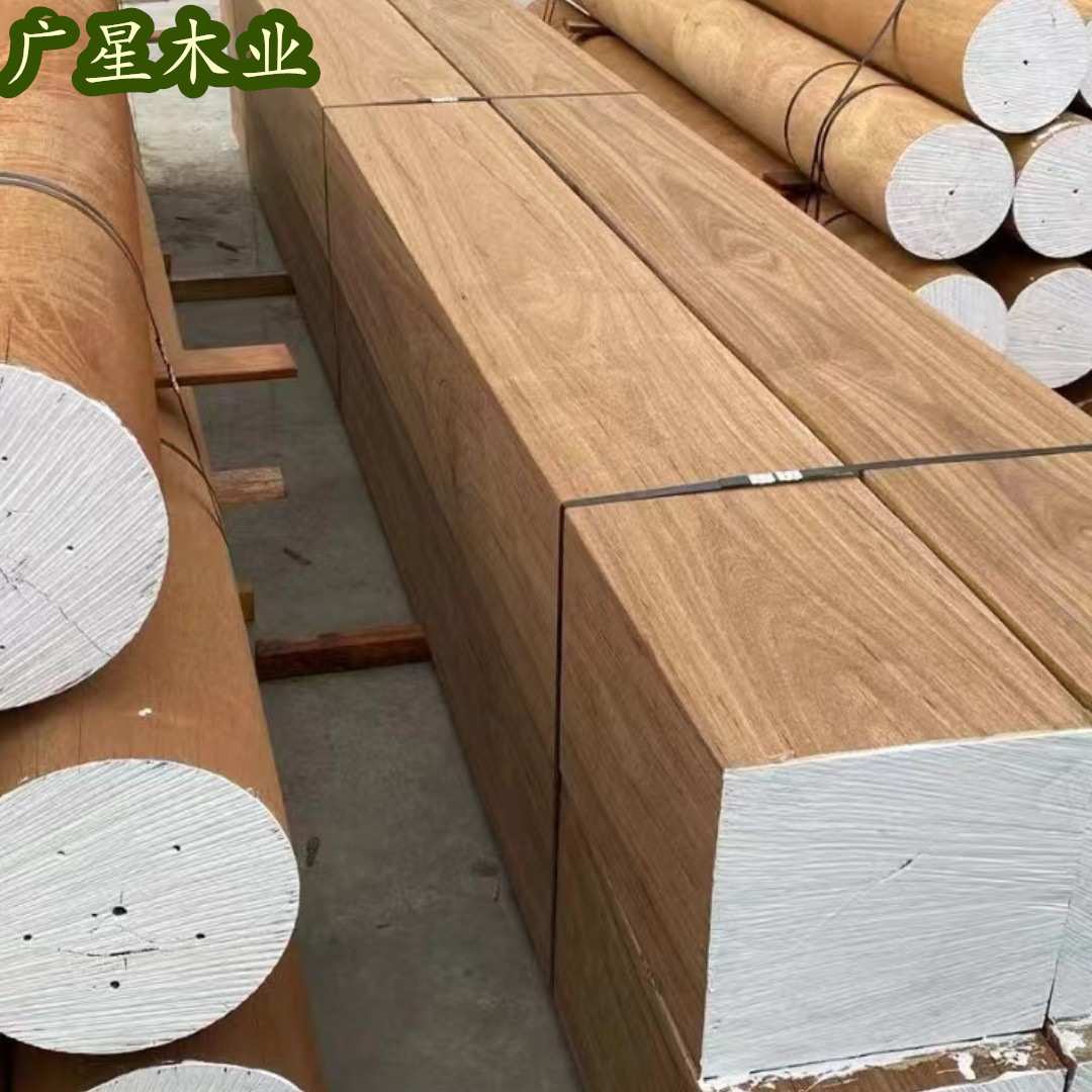 刚果菠萝格实木地板户外室外庭院露台围墙阳台栈道原木方板材加工