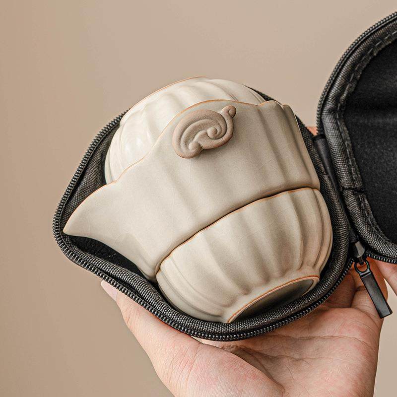 米黄汝窑旅行茶具便携式户外快客杯一壶二杯陶瓷泡茶装备套装,模玩/动漫/周边/娃圈三坑/桌游,模型制作工具/辅料耗材,淘宝优惠券,粉丝福利购,淘宝优惠卷