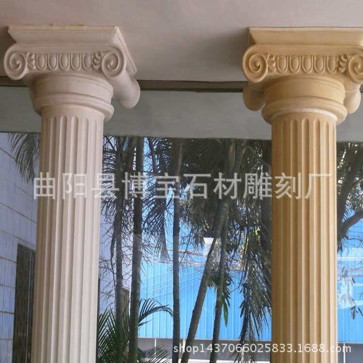 别墅石雕罗马柱庭院大门口室外门厅花岗岩欧式门套雕塑厂家安装