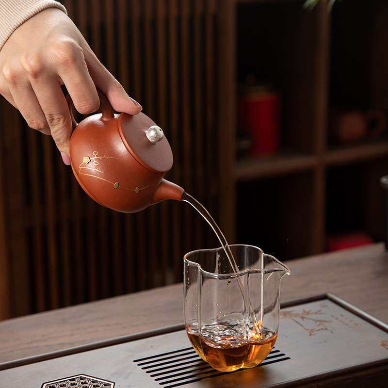 德化陶瓷【茶壶】潘壶160ml/紫砂/锔钉/鎏银/全瓷滤孔/入门精工
