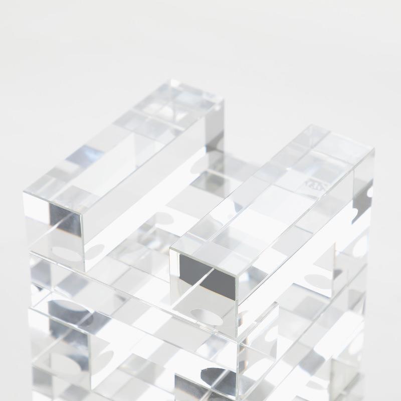 现代轻奢家居透明长方体水晶花瓶装饰摆件桌面电视柜软装家装饰品