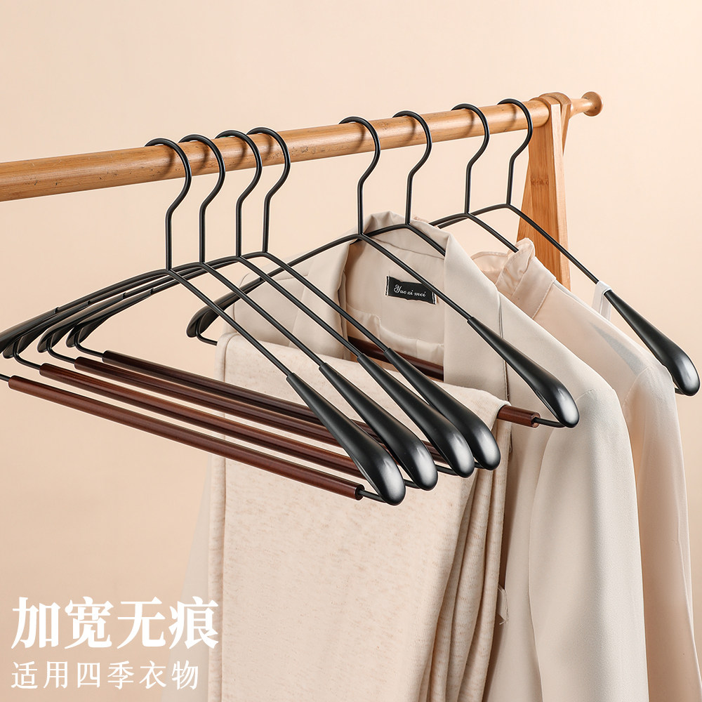 衣架家用挂衣防肩角挂衣架无痕防滑木质加宽实木衣撑子高端晾衣架