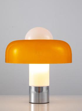 后现代轻奢创意橙色台灯简约个性锅盖客厅书房床头小孩房艺术灯具
