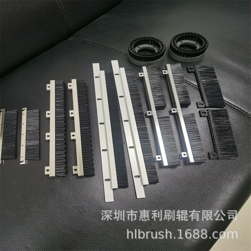 深圳毛刷厂加工各类锂电池极片模切设备毛刷 叠片除尘铝合金毛刷