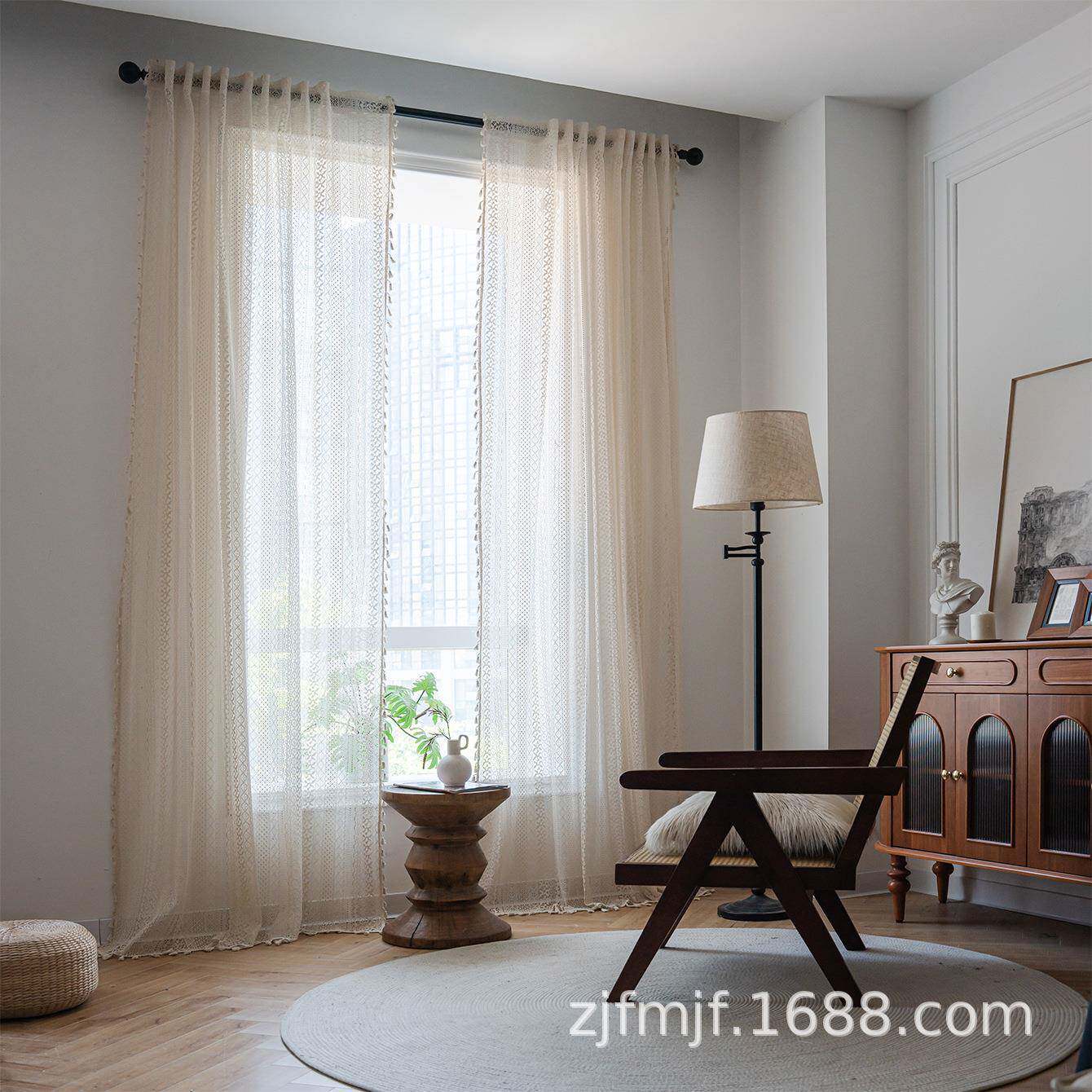 布爸爸2片窗帘四合一多功能安装装置波西米亚跨境亚马逊成品窗帘