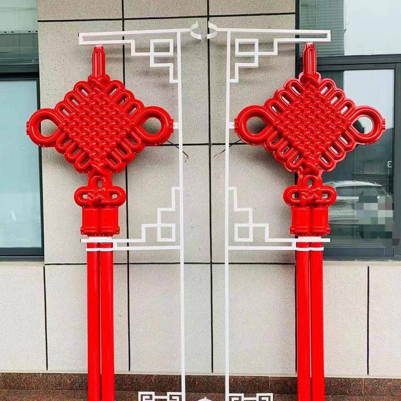 太阳能led路灯中国结路灯杆装饰灯亚克力灯笼配件户外灯箱广告牌