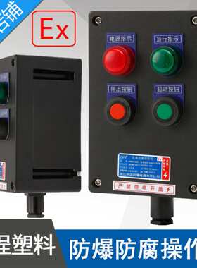 LBZ58A2D2L防爆防腐操作柱2指示灯2按钮黑色工程塑料防爆操作柱箱