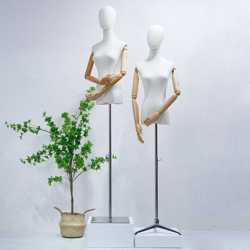 服装店模特道具女装橱窗半全身人台衣服架子假人偶婚纱模特展示架