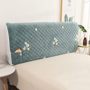布艺全包弹力床头套罩弧形皮床靠背罩防尘保护套欧式公主风床头罩