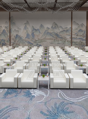 白色会展沙发单人贵宾接待会客会议沙发商务活动前排办公小白沙发