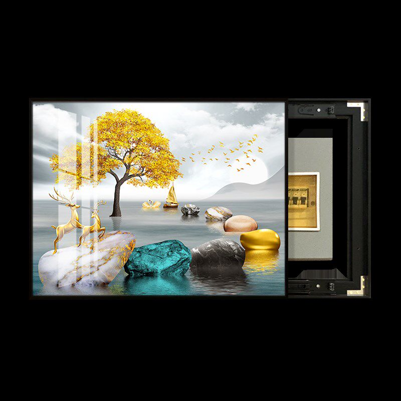 电表箱装饰画可推拉遮挡配电箱客厅电闸开关挂画现代简约餐厅壁画