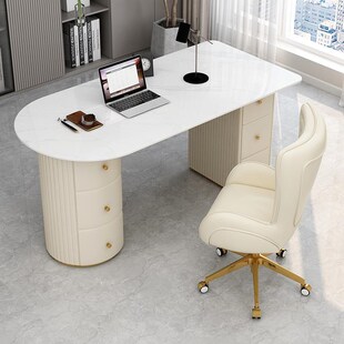 轻奢岩板口腔门诊问诊桌简约现代美容院咨询桌婚纱摄影接待洽谈桌