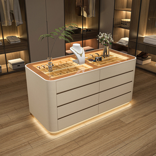 简约高级感首饰展示柜收纳斗柜中岛柜衣帽间台服装 饰柜中岛柜 店装