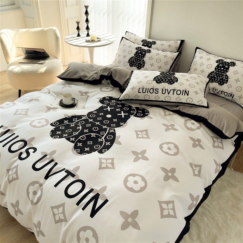 轻奢高级感四件套全水洗棉宿舍三件套床上用品磨毛被套床单床笠款