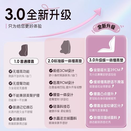 汽车头枕护颈枕车载座椅女生士坐垫一体记忆棉腰靠小个子增高神器