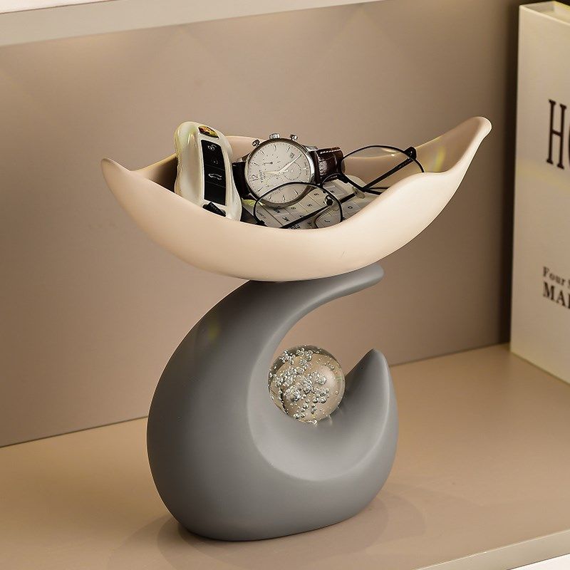 创意中古风放钥匙收纳托盘入户玄关摆件高级感小众客厅鞋柜装饰品,家居饰品,装饰摆件,淘宝优惠券,粉丝福利购,淘宝优惠卷